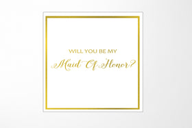 Will You Be My maid of honor? Proposal Box White -  Border - No ribbon