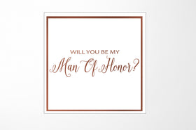 Will You Be My Man of Honor? Proposal Box White -  Border - No ribbon