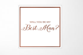 Will You Be My Best man? Proposal Box White -  Border - No ribbon