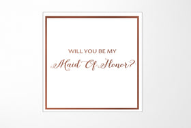 Will You Be My maid of honor? Proposal Box White -  Border - No ribbon