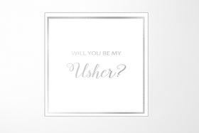 Will You Be My Usher? Proposal Box White -  Border - No ribbon