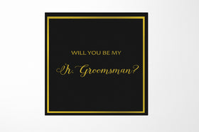 Will You Be My jr groomsman? Proposal Box black -  Border - No ribbon