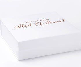 Will You Be My maid of honor? Proposal Box White - No Border - No ribbon