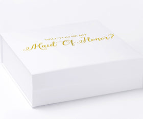 Will You Be My maid of honor? Proposal Box White - No Border - No ribbon