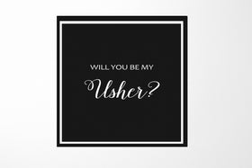 Will You Be My Usher? Proposal Box black -  Border - No ribbon