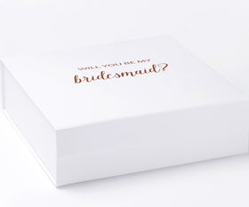 Will You Be My bridesmaid? Proposal Box White - No Border - No ribbon