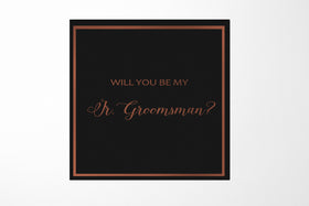 Will You Be My jr groomsman? Proposal Box black -  Border - No ribbon