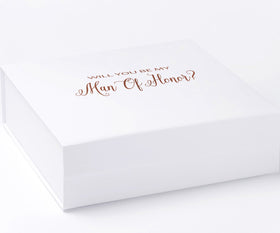 Will You Be My Man of Honor? Proposal Box White - No Border - No ribbon