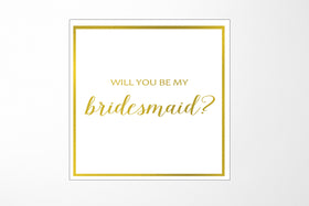 Will You Be My bridesmaid? Proposal Box White -  Border - No ribbon