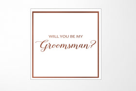 Will You Be My groomsman? Proposal Box White -  Border - No ribbon