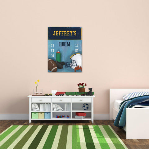 Personalized Sports Canvas Sign – Football - 18x24