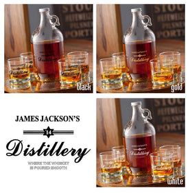 Personalized Whiskey Growler Set