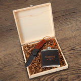 Personalized Stirling Groomsmen Flask Gift Box Set