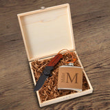 Personalized Perth Groomsmen Flask Gift Box Set - Flask and Knife Set