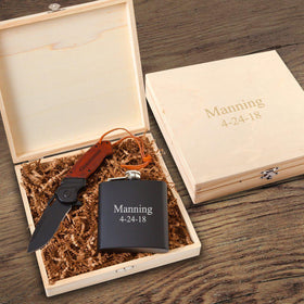 Personalized Larkhall Groomsmen Flask Gift Box Set