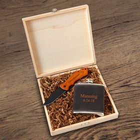 Personalized Kinross Groomsmen Flask Gift Box Set