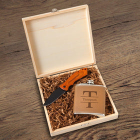 Personalized Hamilton Groomsmen Flask Gift Box Set