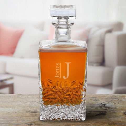 Personalized Rectangular 24 oz. Decanter – Whiskey