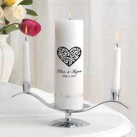 Personalized Premier Wedding Unity Candle w/Stand