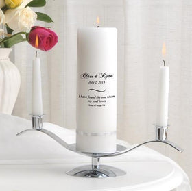 Personalized Premier Wedding Unity Candle w/Stand