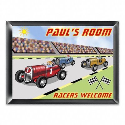 Personalized Kid's Room Sign - Racer