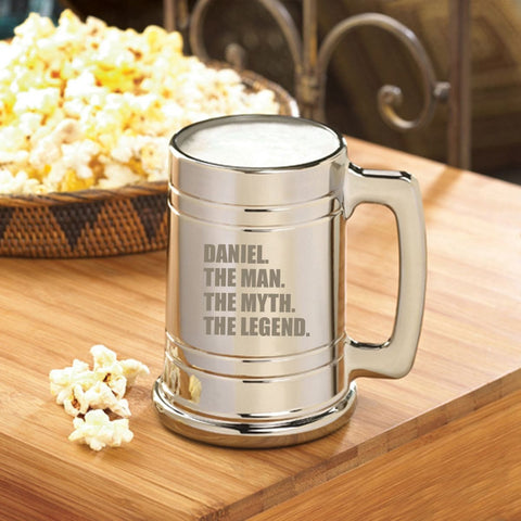 The Man. The Myth. The Legend. Gunmetal Beer Mug