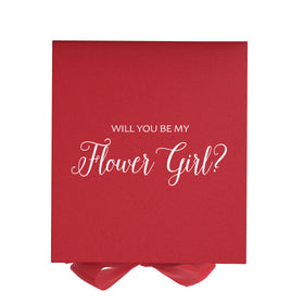 Will You Be My Flower Girl? Proposal Box Red - No Border