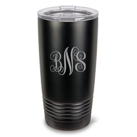 Monogrammed HúsavÃk 20 oz. Black Matte Double Wall Insulated Tumbler - All
