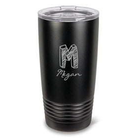 Monogrammed HúsavÃk 20 oz. Black Matte Double Wall Insulated Tumbler - All