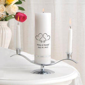 Personalized Premier Wedding Unity Candle w/Stand