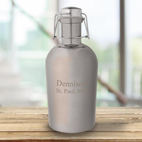 Personalized Gunmetal Growler -Metal