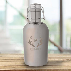 Personalized Gunmetal Growler -Metal