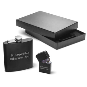 Personalized Flasks - Personalized Lighters - Gift Set