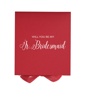 Will You Be My Jr Bridesmaid? Proposal Box Red - No Border