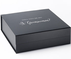 Will You Be My Jr Groomswoman? Proposal Box black - No Border - No ribbon