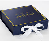 Will You Be My Man of Honor? Proposal Box Navy w/ White Bow -  Border