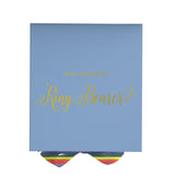 Will You Be My Ring Bearer? Proposal Box light blue - No Border - Rainbow Ribbon