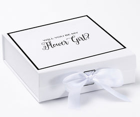 Will You Be My Flower Girl? Proposal Box White -  Border