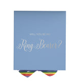 Will You Be My Ring Bearer? Proposal Box light blue - No Border - Rainbow Ribbon