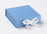 Will You Be My Best man? Proposal Box Light Blue w/ white Bow-  Border