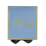 Will You Be our Officiant? Proposal Box Light Blue w/ Black Bow-  Border