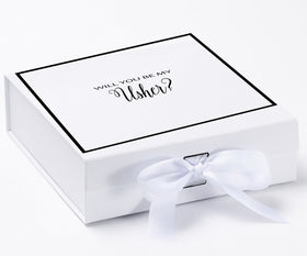 Will You Be My Usher? Proposal Box White -  Border