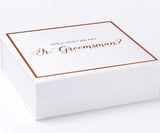 Will You Be My jr groomsman? Proposal Box White -  Border - No ribbon