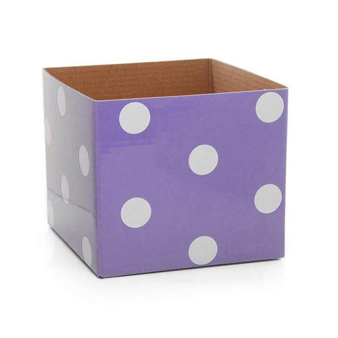 Polka Dots Gloss Mini Posy Box (13x12cmH)-Purple-Gift Box