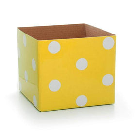 Polka Dots Gloss Mini Posy Box (13x12cmH)-Yellow-Gift Box