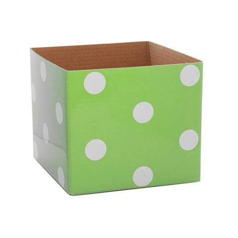 Polka Dots Gloss Mini Posy Box (13x12cmH)-Green-Gift Box