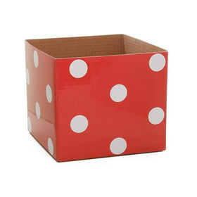 Polka Dots Gloss Mini Posy Box (13x12cmH)-Red-Gift Box