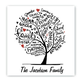 Personalized Family Roots Canvas Sign