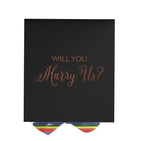 Will You Marry Us?? Proposal Box black - No Border - Rainbow Ribbon