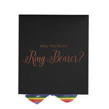 Will You Be My Ring Bearer? Proposal Box black - No Border - Rainbow Ribbon